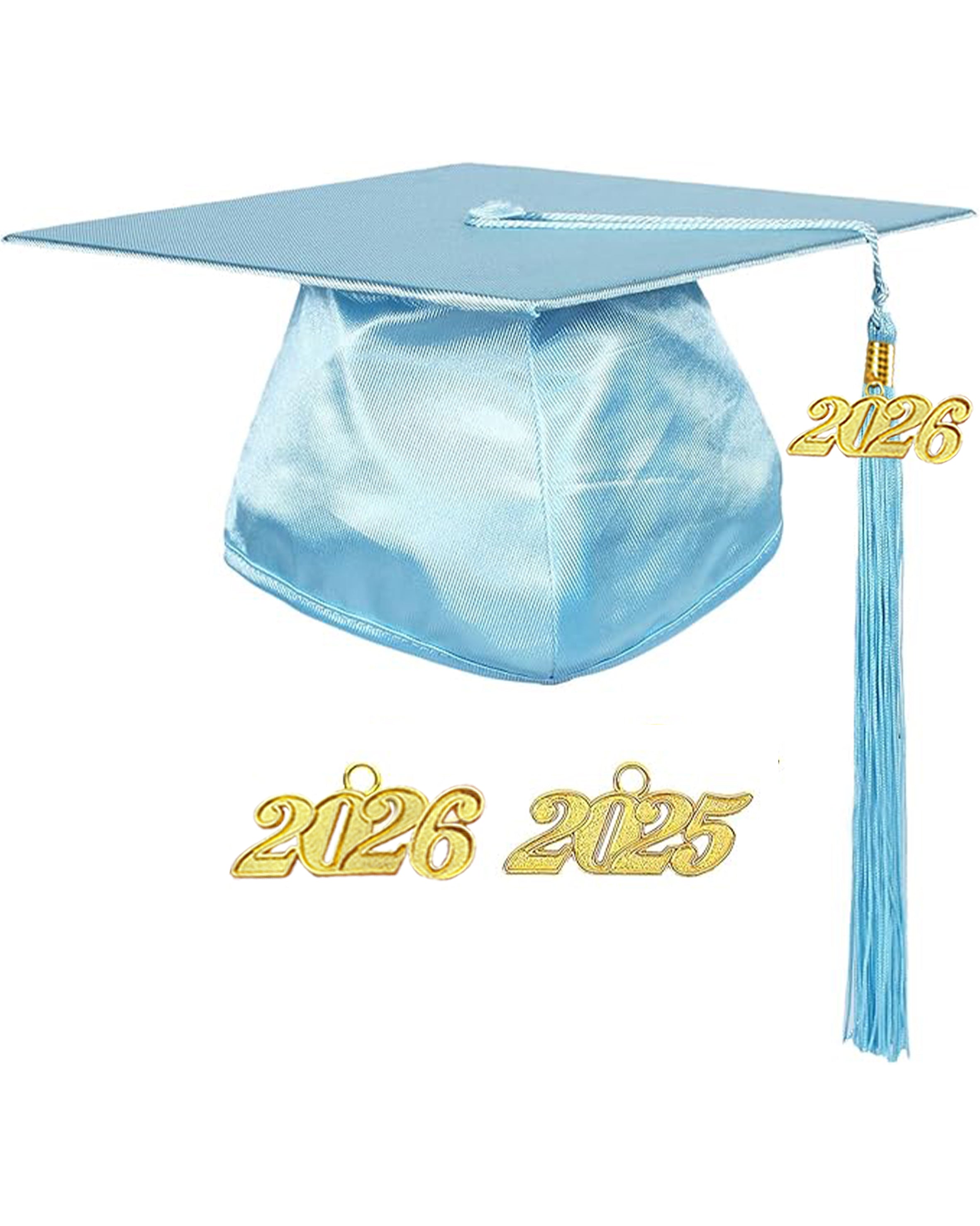 MyGradDay Unisex Adult Shiny Graduation Cap with Tassel 2026 Year Charm
