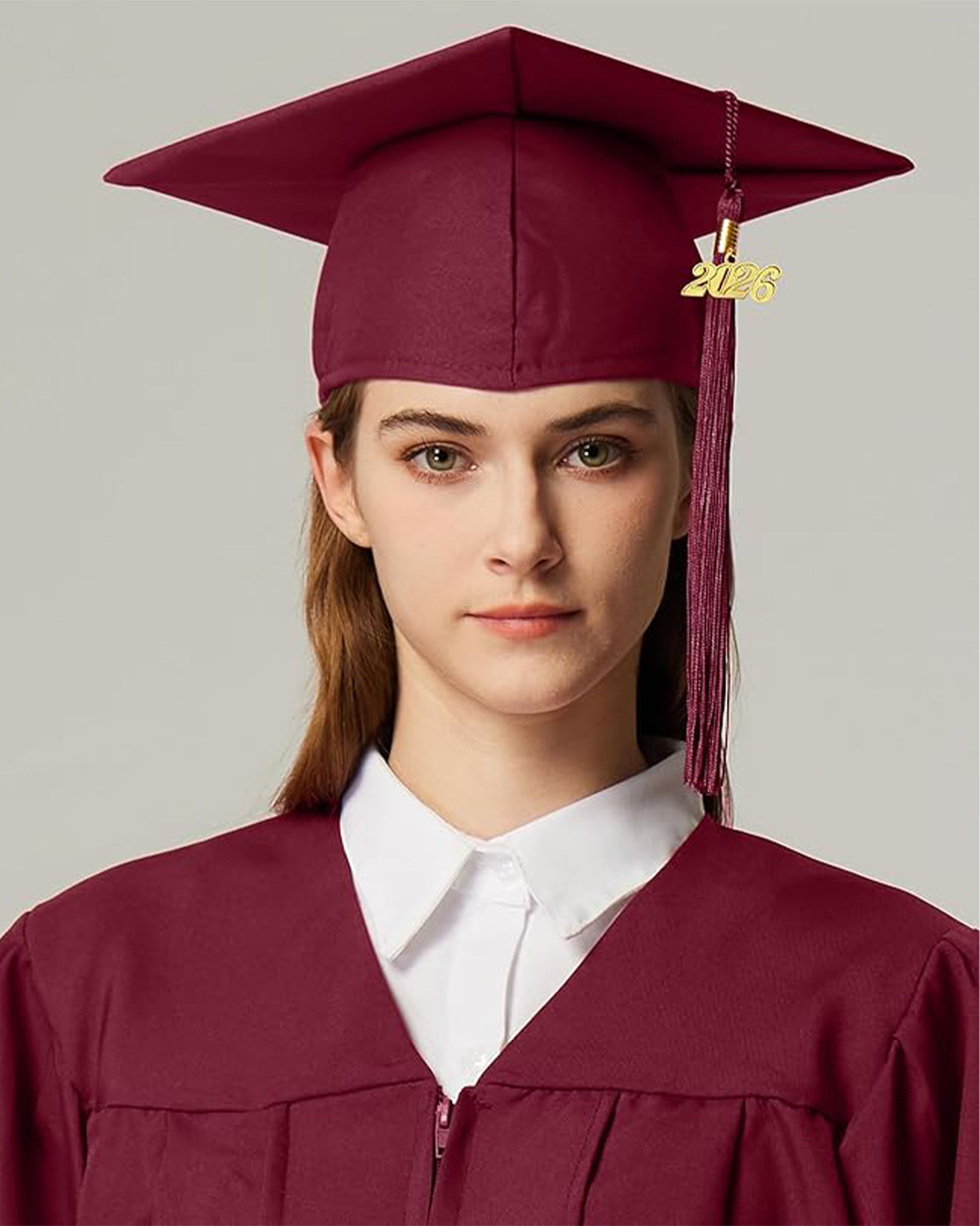 MyGradDay Unisex Adult Matte Graduation Cap with Tassel 2026 Year Charm