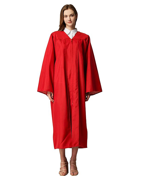 Red Unisex Matte choir robes for church Baptism Officiant Confirmation Costume,Graduation Gown Pastor &judges robe