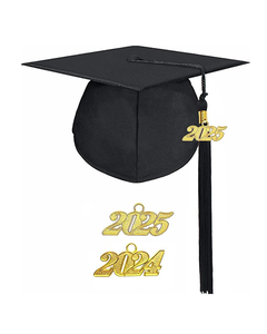 MyGradDay Unisex Adult Matte Graduation Cap with 2024 2025 Tassel Year Charm for High School & Bachelor