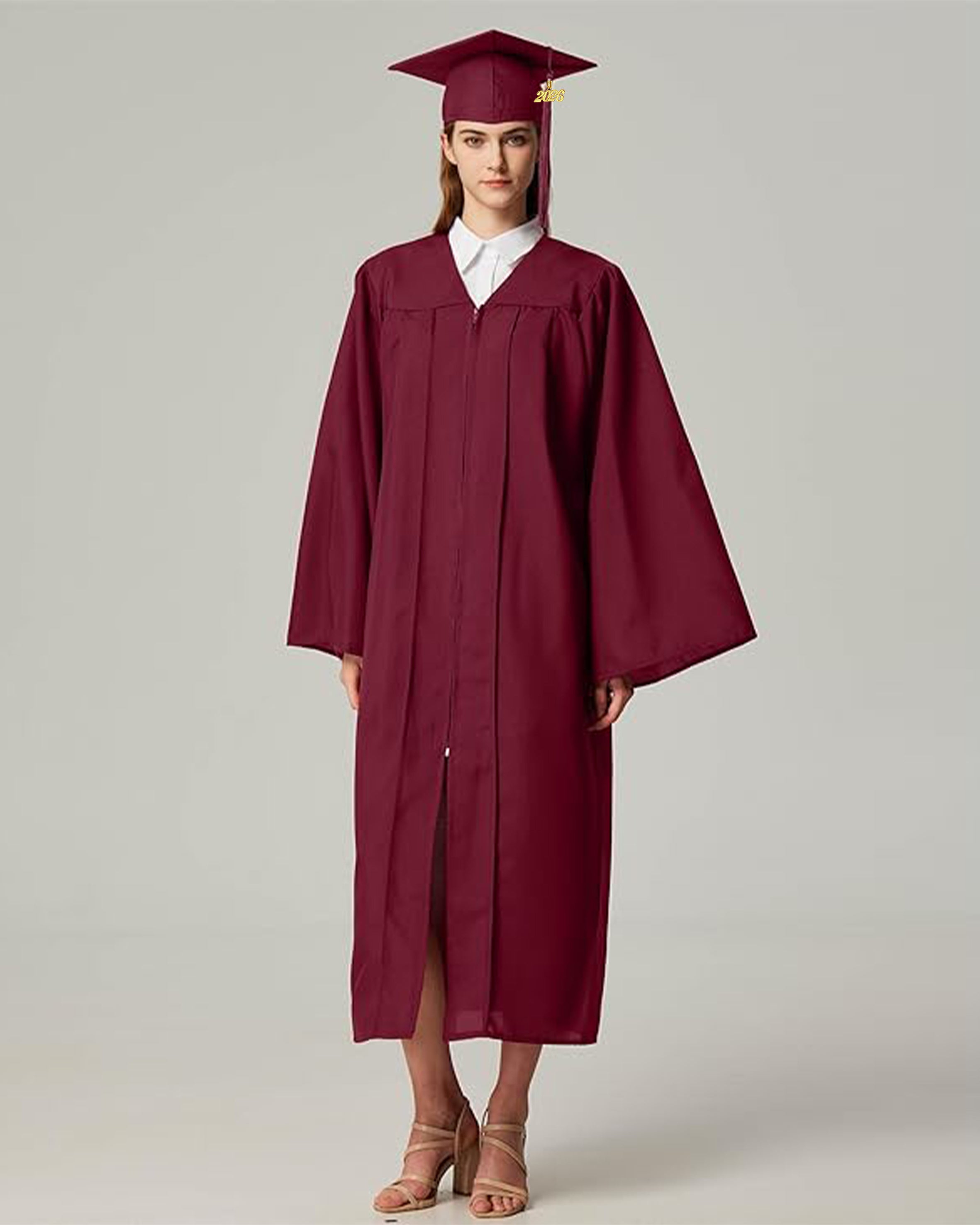 Unisex Matte Graduation Cap & Gown with Tassel 2026 Year Charm ( Rich Color )