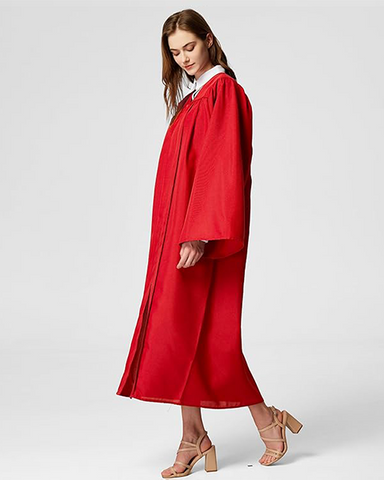 Red Unisex Matte choir robes for church Baptism Officiant Confirmation Costume,Graduation Gown Pastor &judges robe