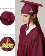 MyGradDay Unisex Adult Matte Graduation Cap with Tassel 2026 Year Charm