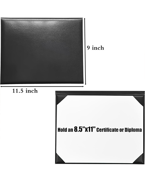 Smooth Leather Graduation Diploma Cover ( Tent Style-No printing ) Certificate Holder 8 1/2"x11"