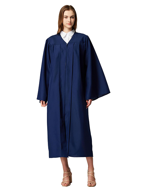 Navy Unisex Matte choir robes for church Baptism Officiant Confirmation Costume,Graduation Gown Pastor &judges robe