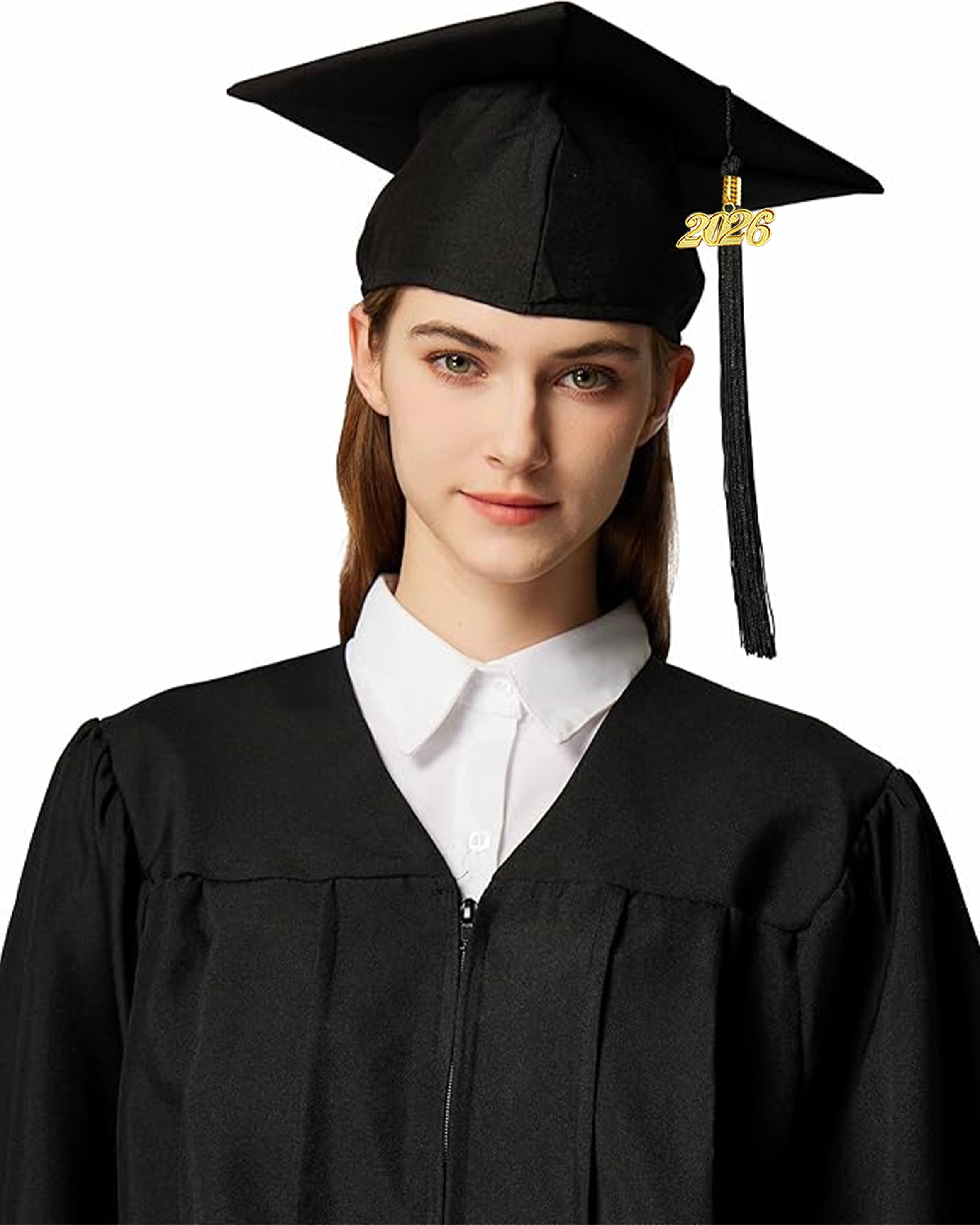 MyGradDay Unisex Adult Matte Graduation Cap with Tassel 2026 Year Charm
