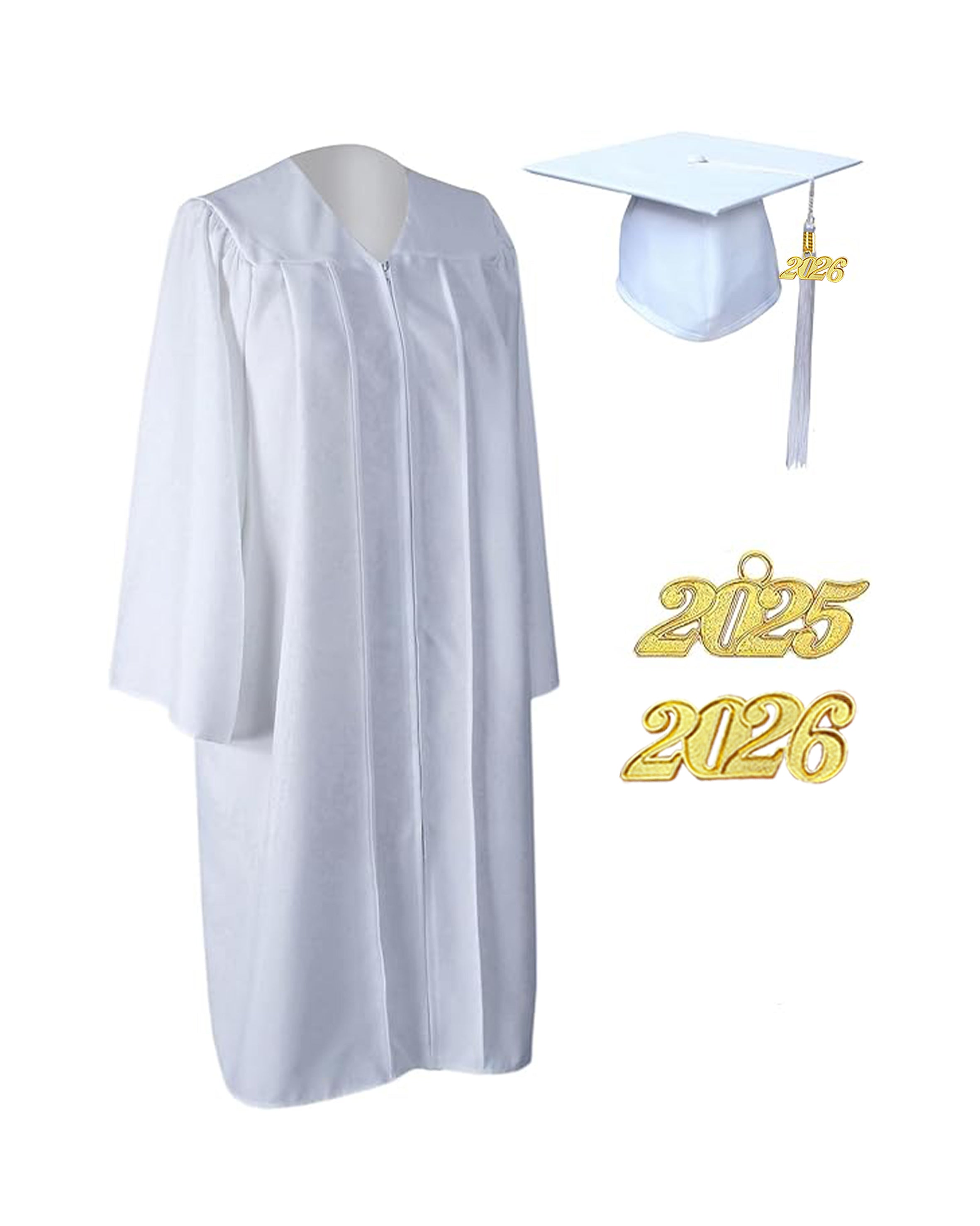 Unisex Matte Graduation Cap & Gown with Tassel 2026 Year Charm ( Rich Color )
