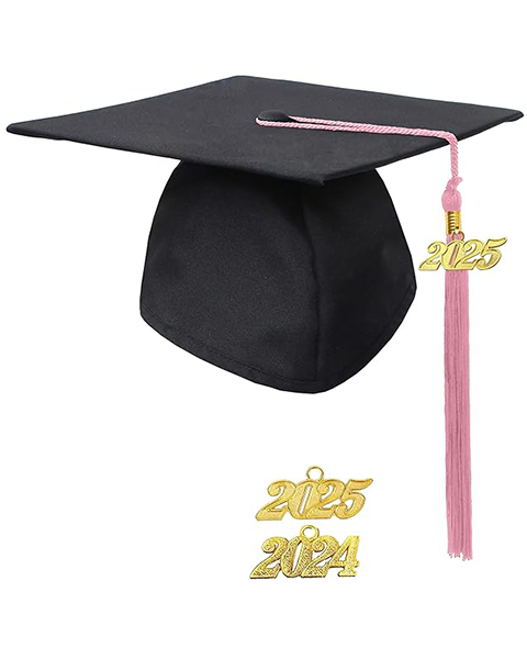 MyGradDay Unisex Adult Matte Graduation Cap with 2024 2025 Tassel Year Charm for High School & Bachelor