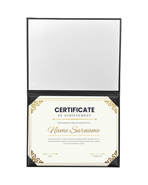 Smooth Leather Graduation Diploma Cover ( Tent Style-No printing ) Certificate Holder 8 1/2"x11"