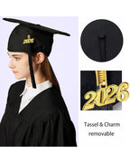 MyGradDay Unisex Adult Matte Graduation Cap with Tassel 2026 Year Charm
