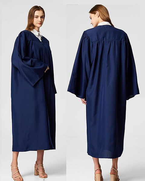 Navy Unisex Matte choir robes for church Baptism Officiant Confirmation Costume,Graduation Gown Pastor &judges robe