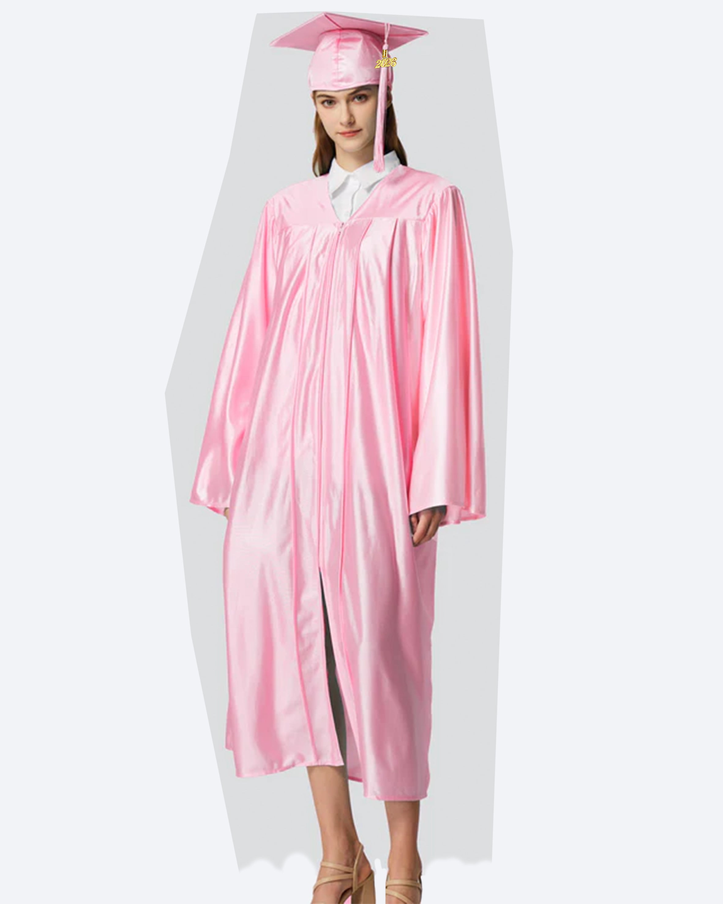 Unisex Shiny Graduation Cap and Gown with Tassel 2026 Year Charm ( Rich Color )