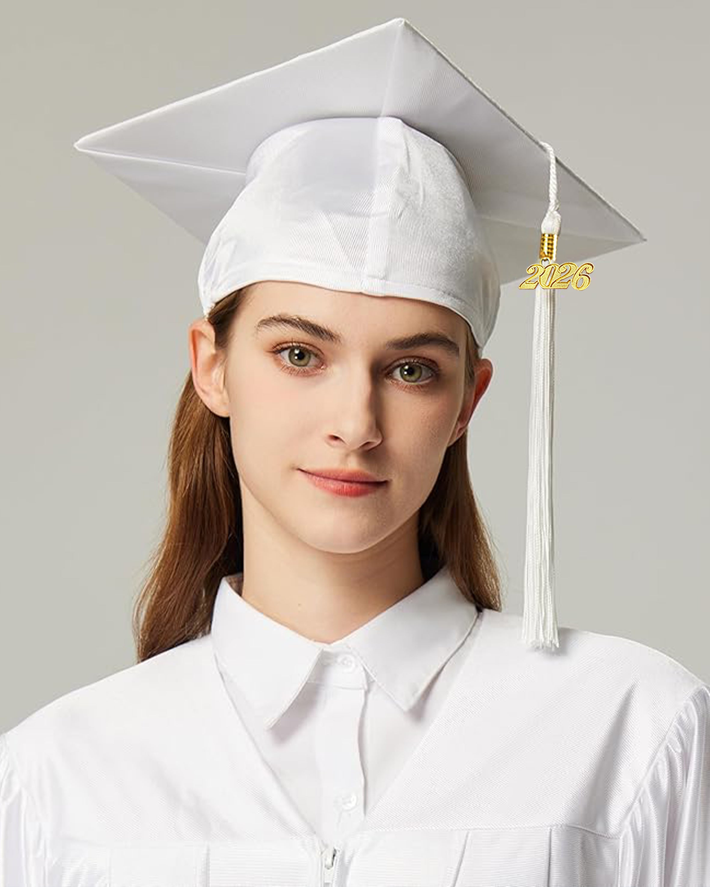 MyGradDay Unisex Adult Shiny Graduation Cap with Tassel 2026 Year Charm