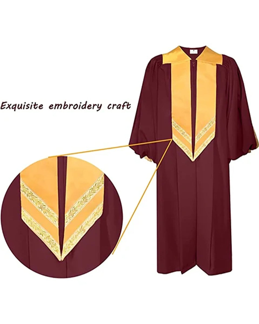 Customized Unisex Deluxe Crescendo Choir Robe with Cuff Sleeves for Adult MyGradDay