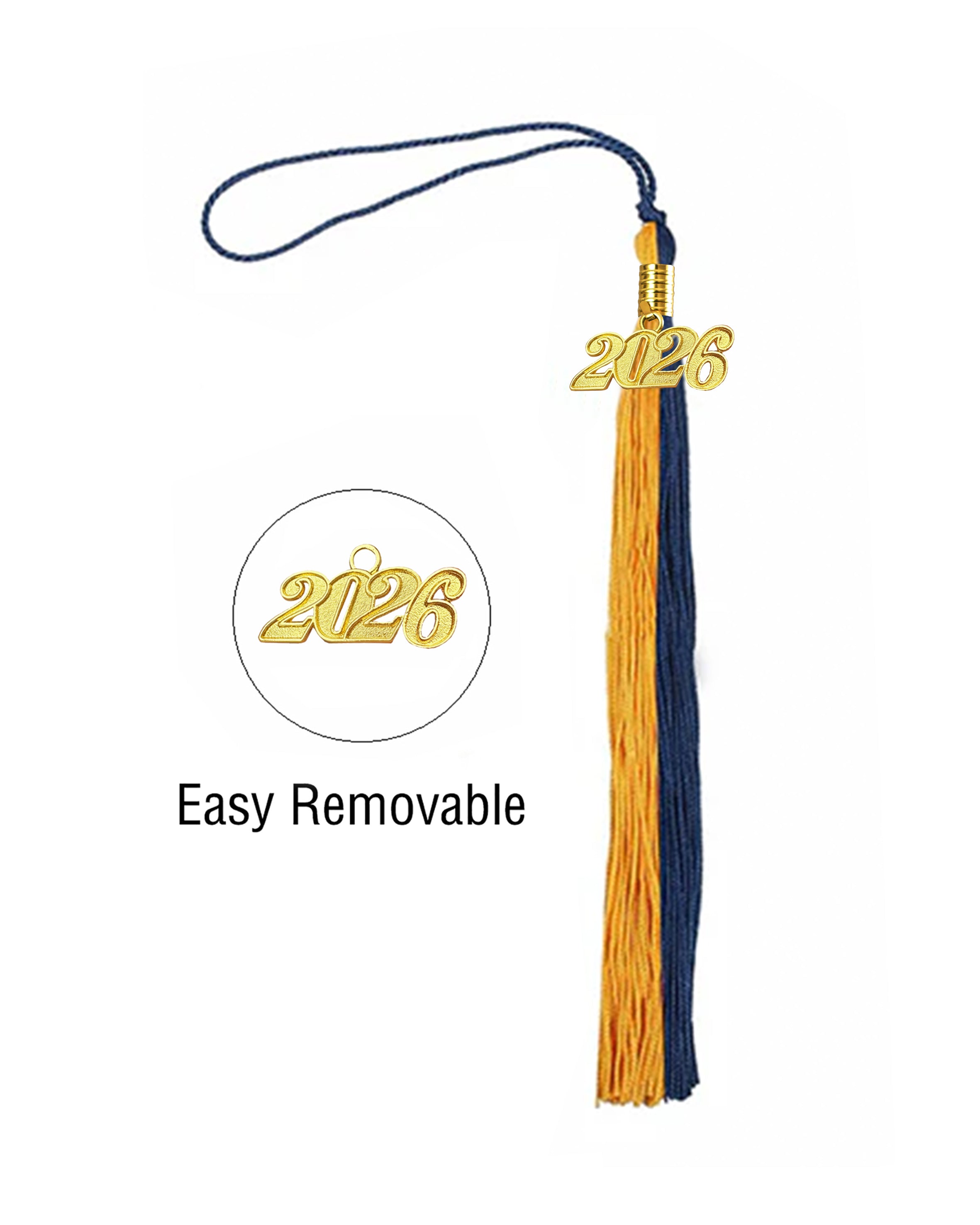 Graduation Cap Tassel with 2026 Gold Year Charms for Graduation Cap