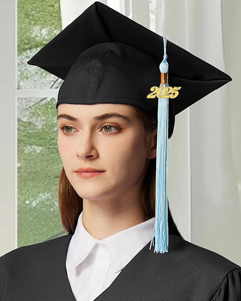 MyGradDay Unisex Adult Matte Graduation Cap with 2024 2025 Tassel Year Charm for High School & Bachelor
