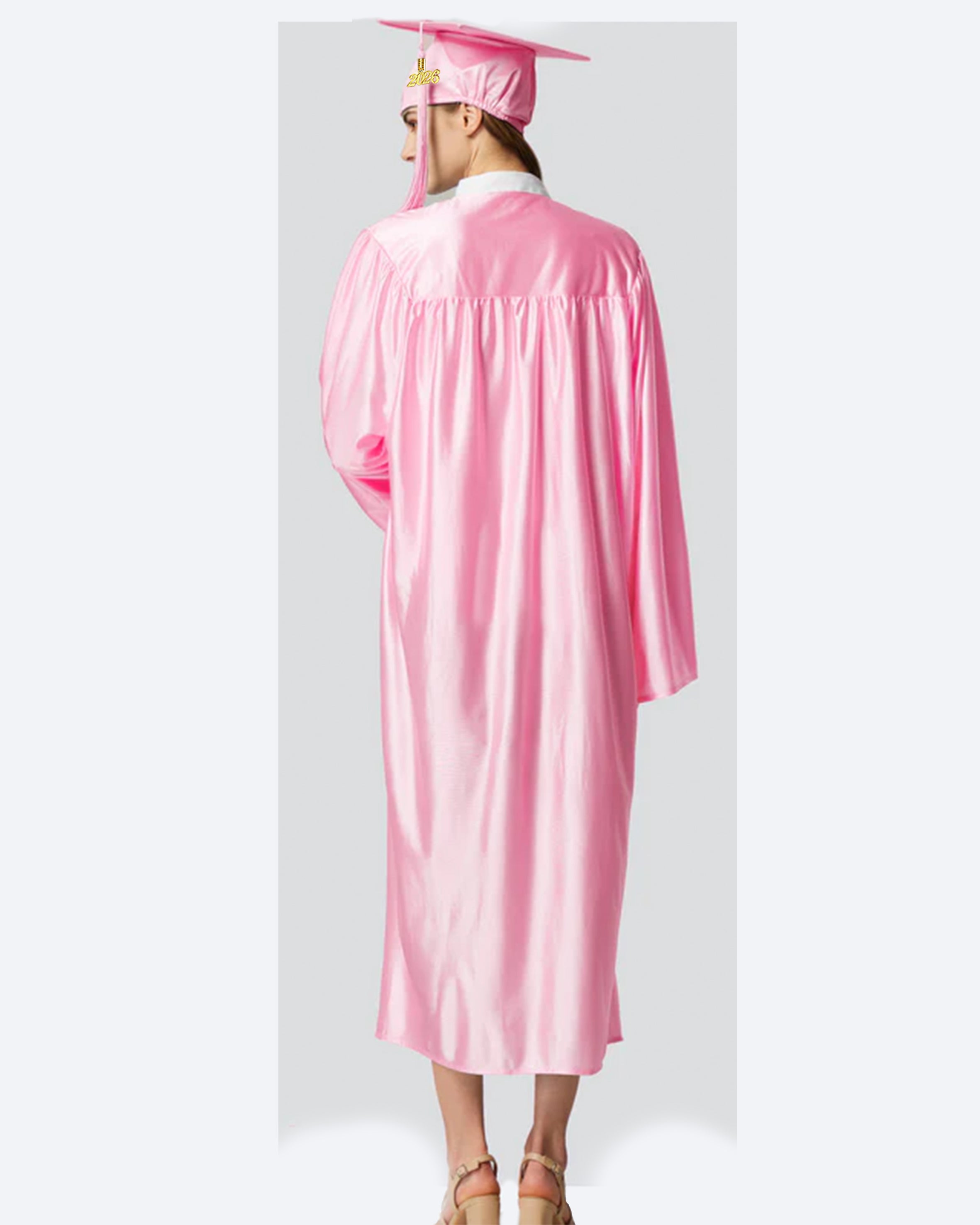 Unisex Shiny Graduation Cap and Gown with Tassel 2026 Year Charm ( Rich Color )