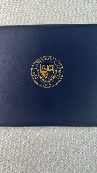 Customized Smooth Graduation Diploma Certificate Cover 8 1/2" x 11"  Navy Blue