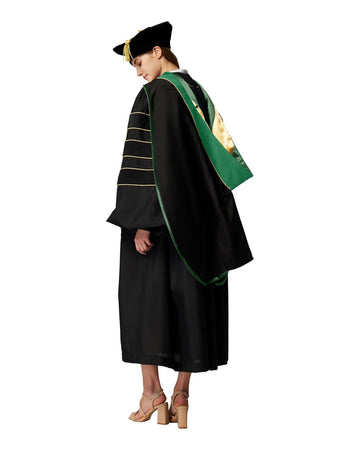 MyGradDay Deluxe Graduation Doctoral Hood with Gold Piping,Available Customization