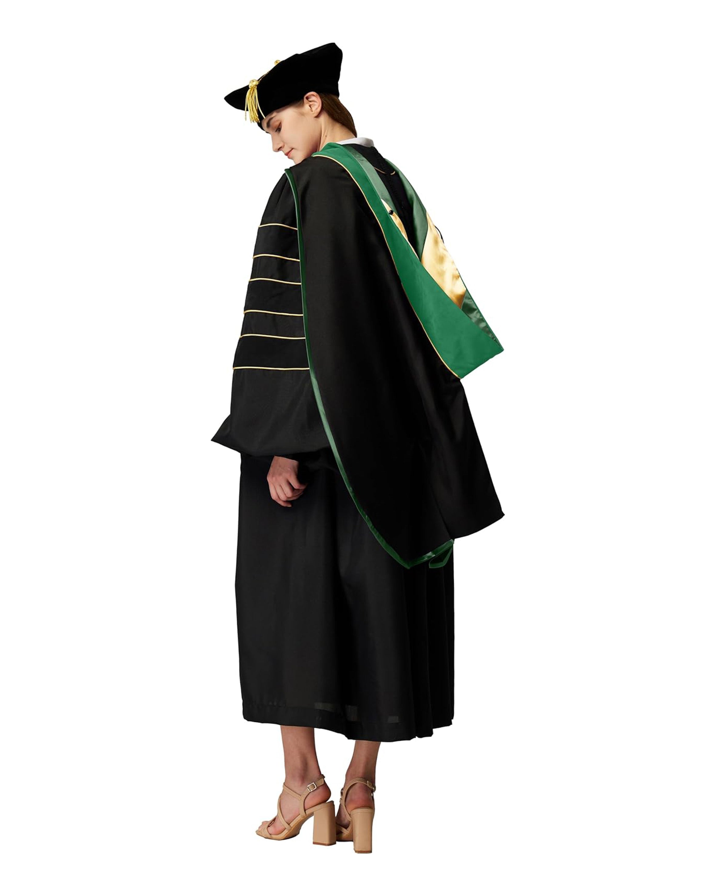 Deluxe Doctoral Graduation Hood with Gold Piping