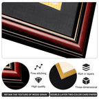 MyGradDay 8.5x11 Diploma Frame with Maroon over Gold Mat or Display 11x14 Document without Mat,Solid Wood & UV Protection Acrylic,Mahogany Degree Certificate Frame