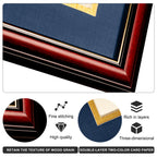 MyGradDay 8.5x11 Diploma Frame with Maroon over Gold Mat or Display 11x14 Document without Mat,Solid Wood & UV Protection Acrylic,Mahogany Degree Certificate Frame