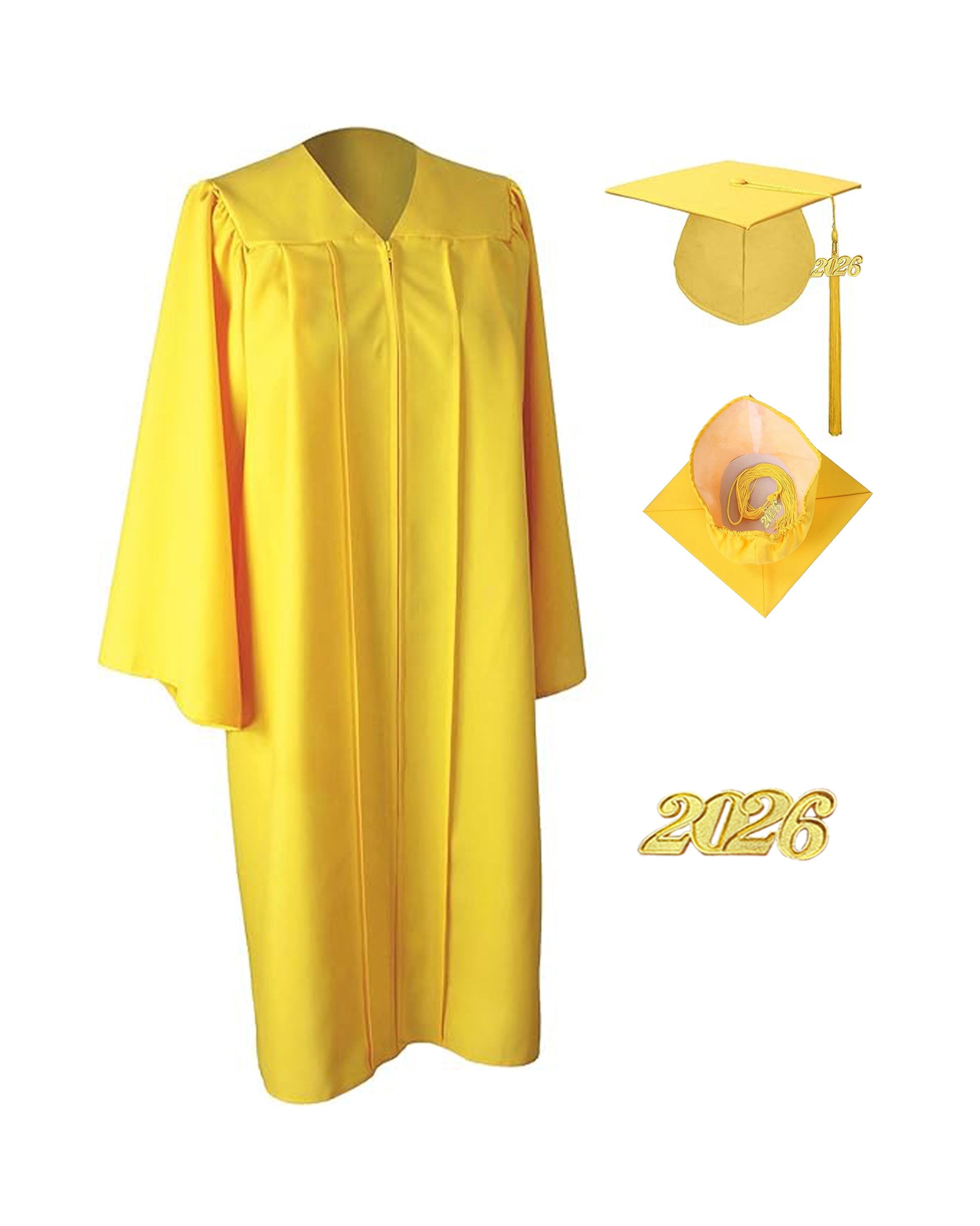 Unisex Matte Graduation Gown and Cap with Tassel 2026 Year Charm MyGradDay