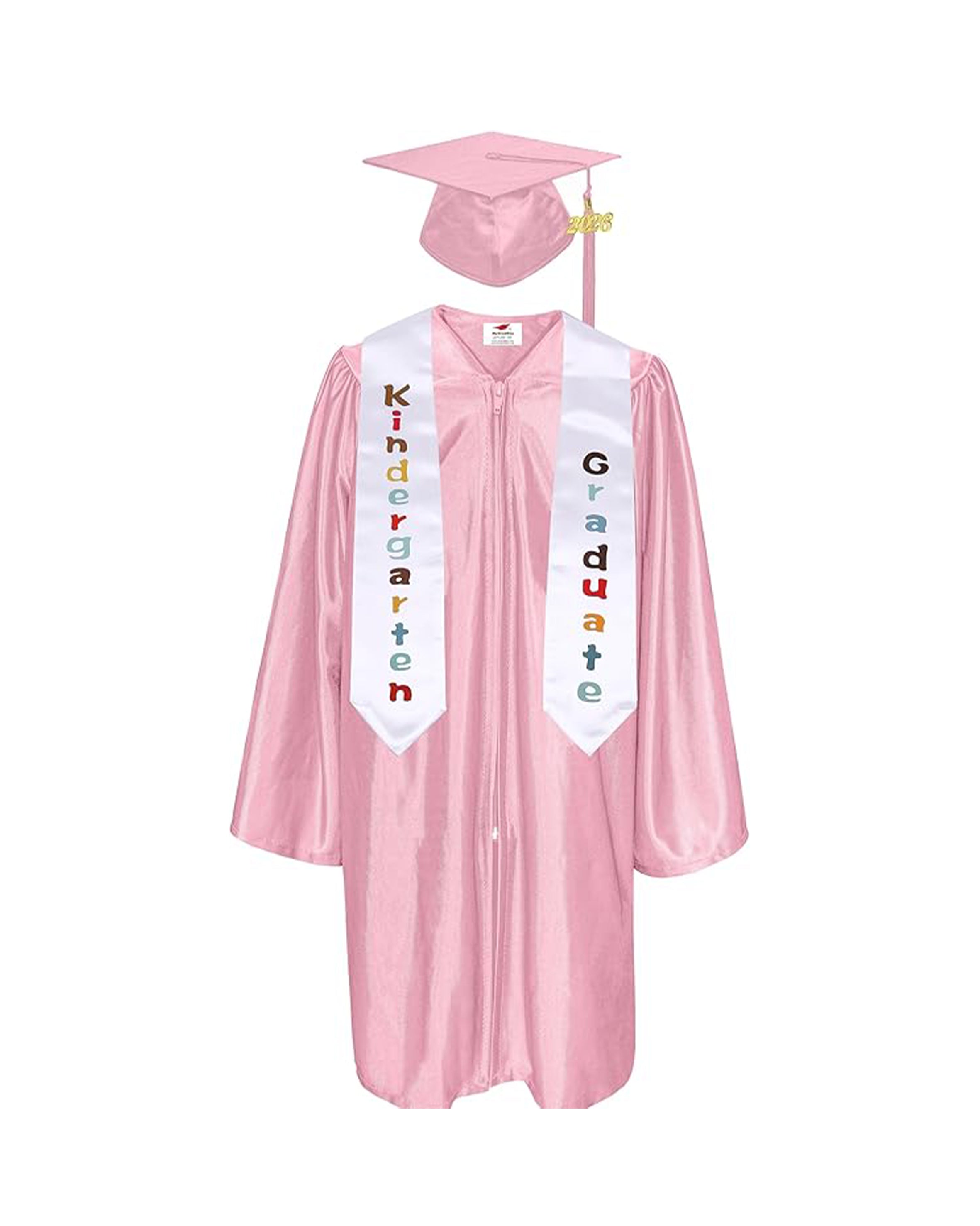 Shiny Kindergarten Graduation Gown Cap with Tassel 2026 Charm Sash