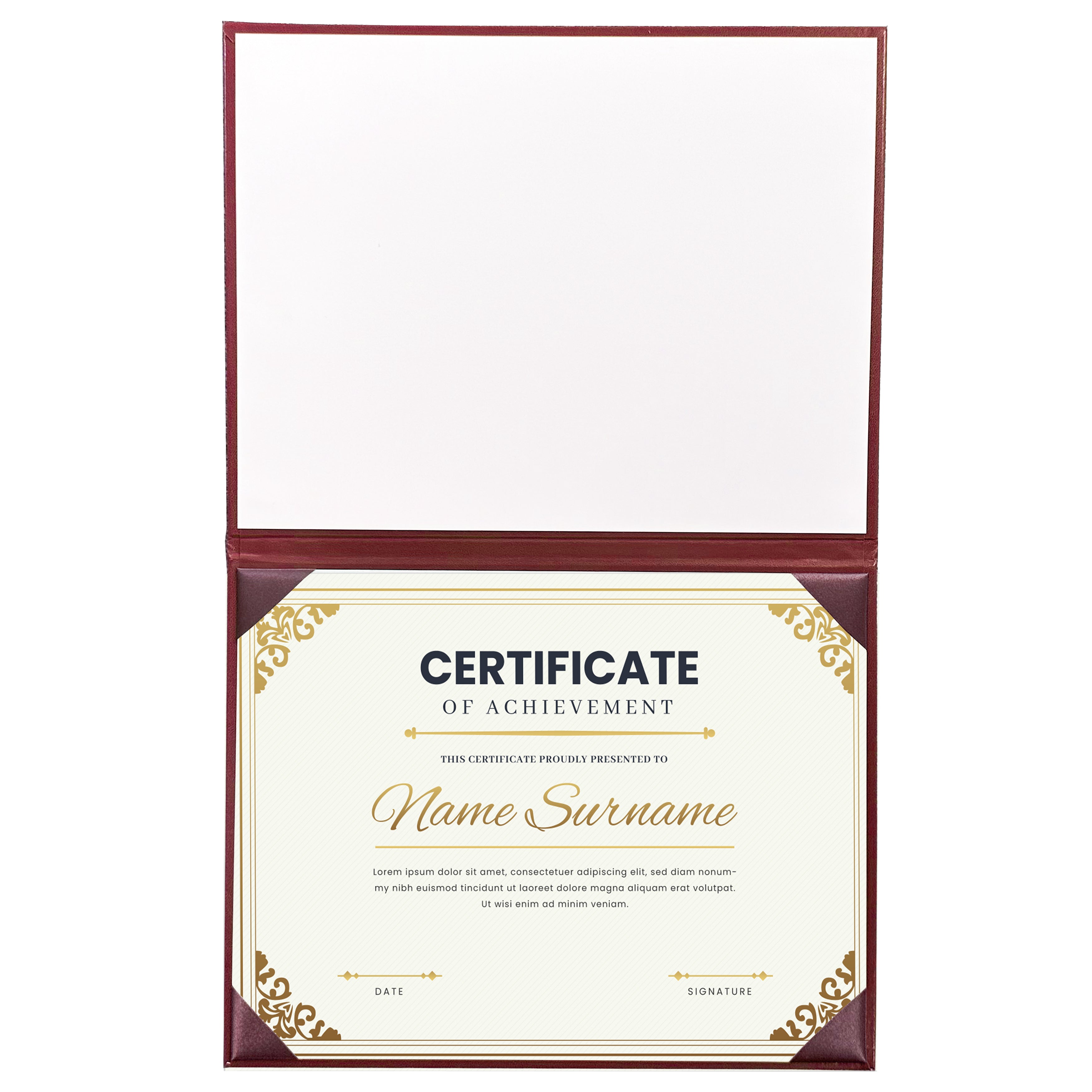 Smooth Graduation Diploma Cover Certificate Holder 8 1/2" x 11" Tent Style