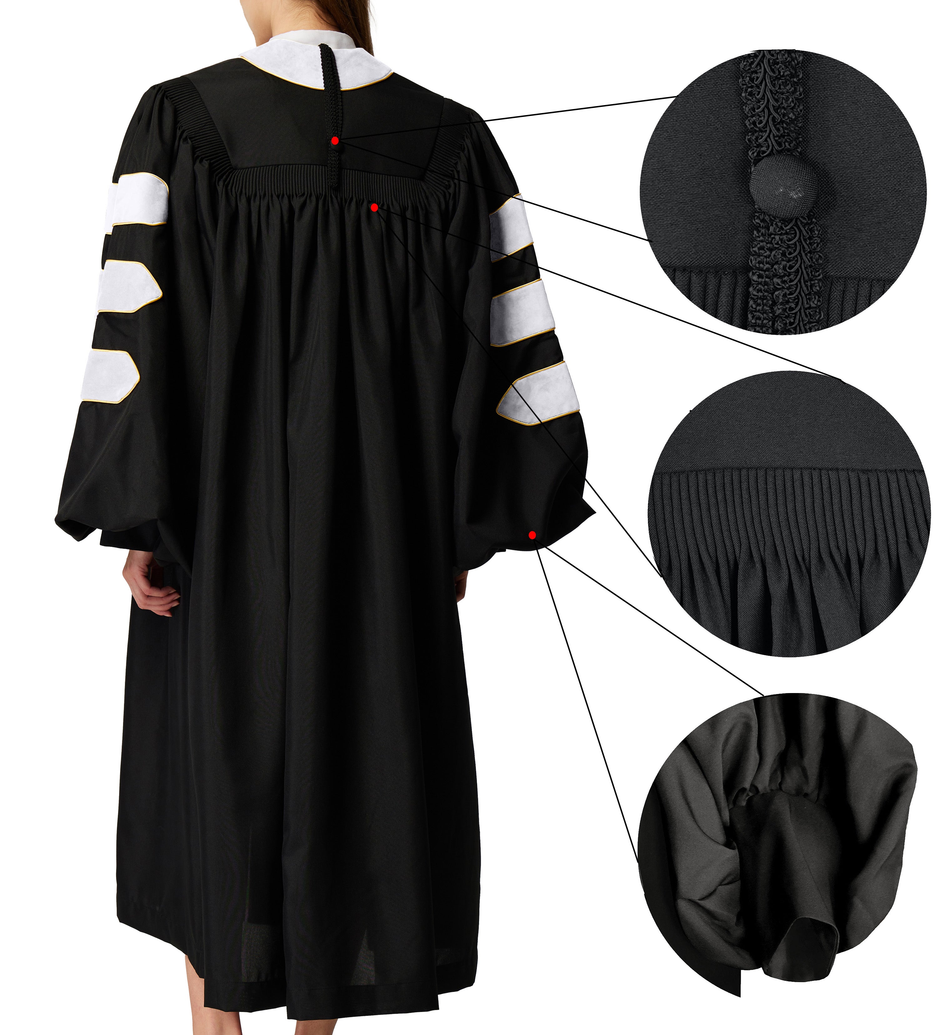 MyGradDay Unisex Deluxe Doctor of Divinity Clergy Robes  Doctorate pulpit robes with Gold Piping Available for Customization