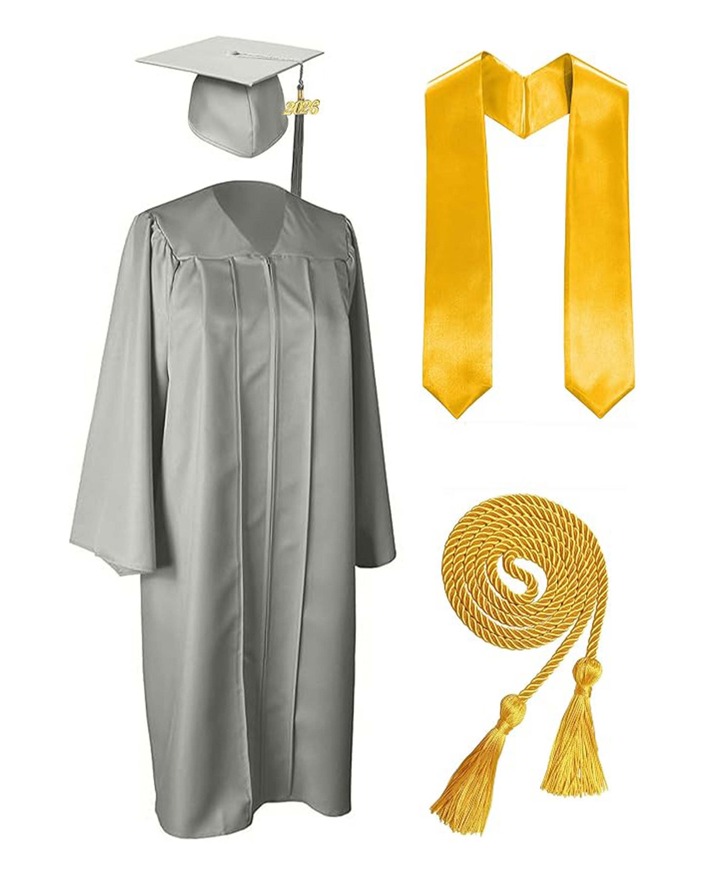 MyGradDay Unisex Matte Graduation Cap and Gown 2026 Set with Tassel Honor Cord Graduation Stoles