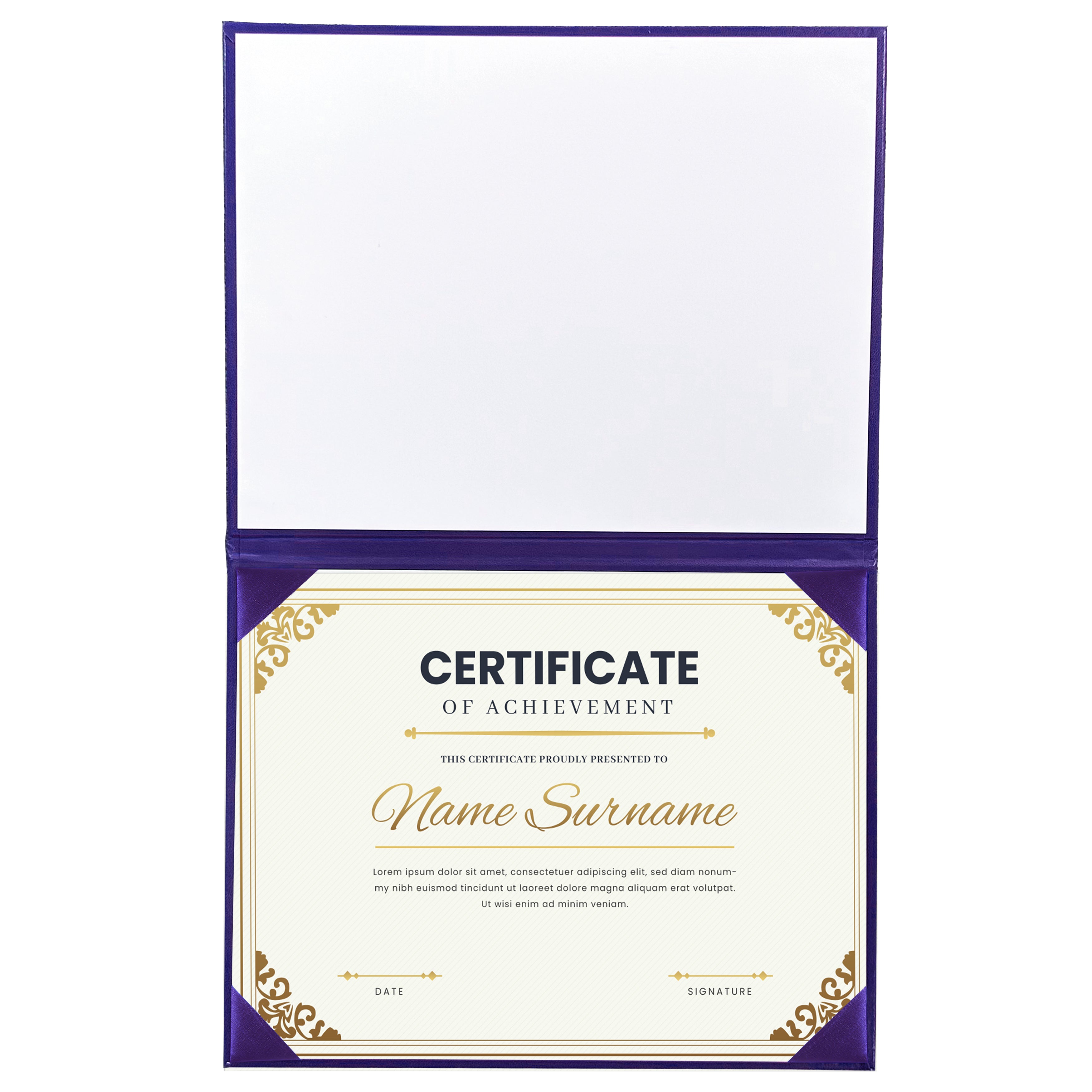 Smooth Graduation Diploma Cover Certificate Holder 8 1/2" x 11" Tent Style