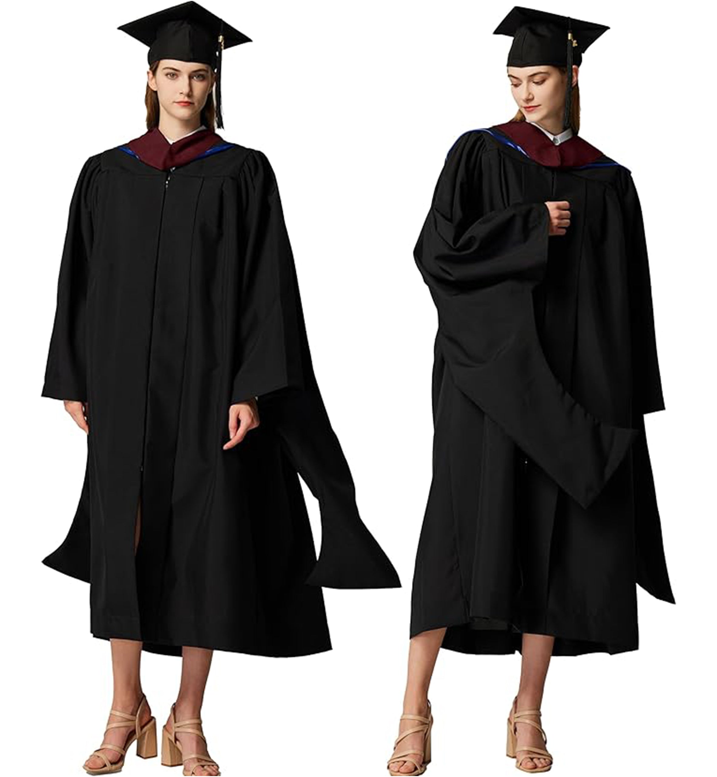 MyGradDay Unisex Master Graduation Gown Cap and Hood Master Regalia with 2026 Tassel