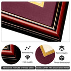 MyGradDay 8.5x11 Diploma Frame with Maroon over Gold Mat or Display 11x14 Document without Mat,Solid Wood & UV Protection Acrylic,Mahogany Degree Certificate Frame