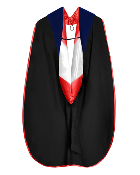 Deluxe Doctoral Graduation Hood with Gold Piping or NO piping