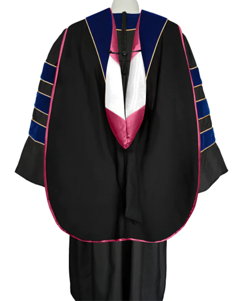 Deluxe Doctoral Graduation Hood with Gold Piping or NO piping