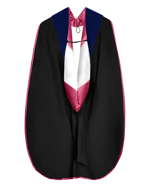 Deluxe Doctoral Graduation Hood with Gold Piping or NO piping