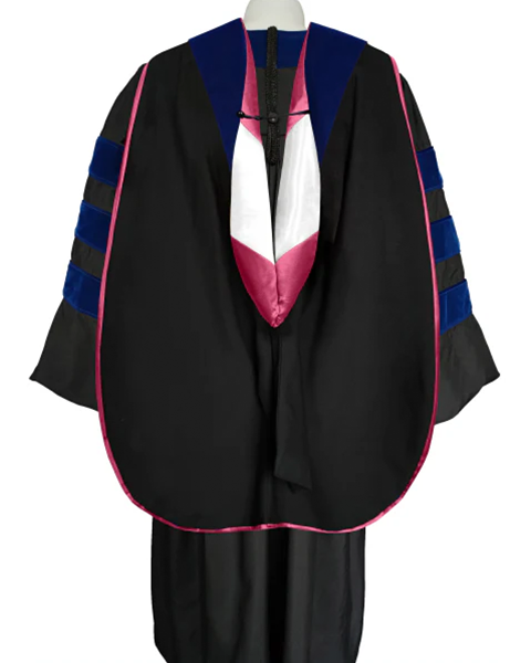 Deluxe Doctoral Graduation Hood with Gold Piping or NO piping