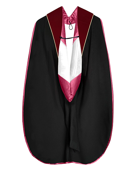 Deluxe Doctoral Graduation Hood with Gold Piping or NO piping