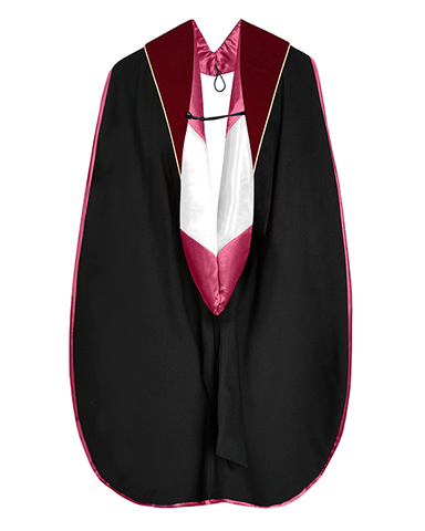 Deluxe Doctoral Graduation Hood with Gold Piping or NO piping