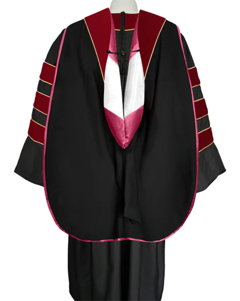 Deluxe Doctoral Graduation Hood with Gold Piping or NO piping