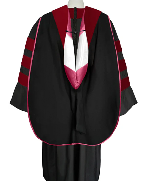 Deluxe Doctoral Graduation Hood with Gold Piping or NO piping