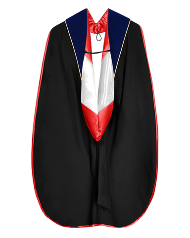 Deluxe Doctoral Graduation Hood with Gold Piping or NO piping