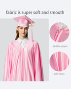 Unisex Shiny Graduation Cap and Gown with Tassel 2026 Year Charm ( Rich Color )