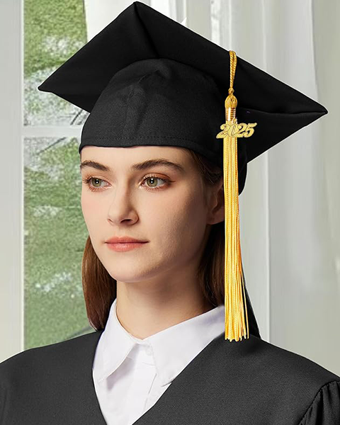 MyGradDay Unisex Adult Matte Graduation Cap with 2024 2025 Tassel Year Charm for High School & Bachelor