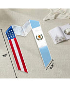 Mixed Flag Graduation Stole  For International Graduates  (USA + International)