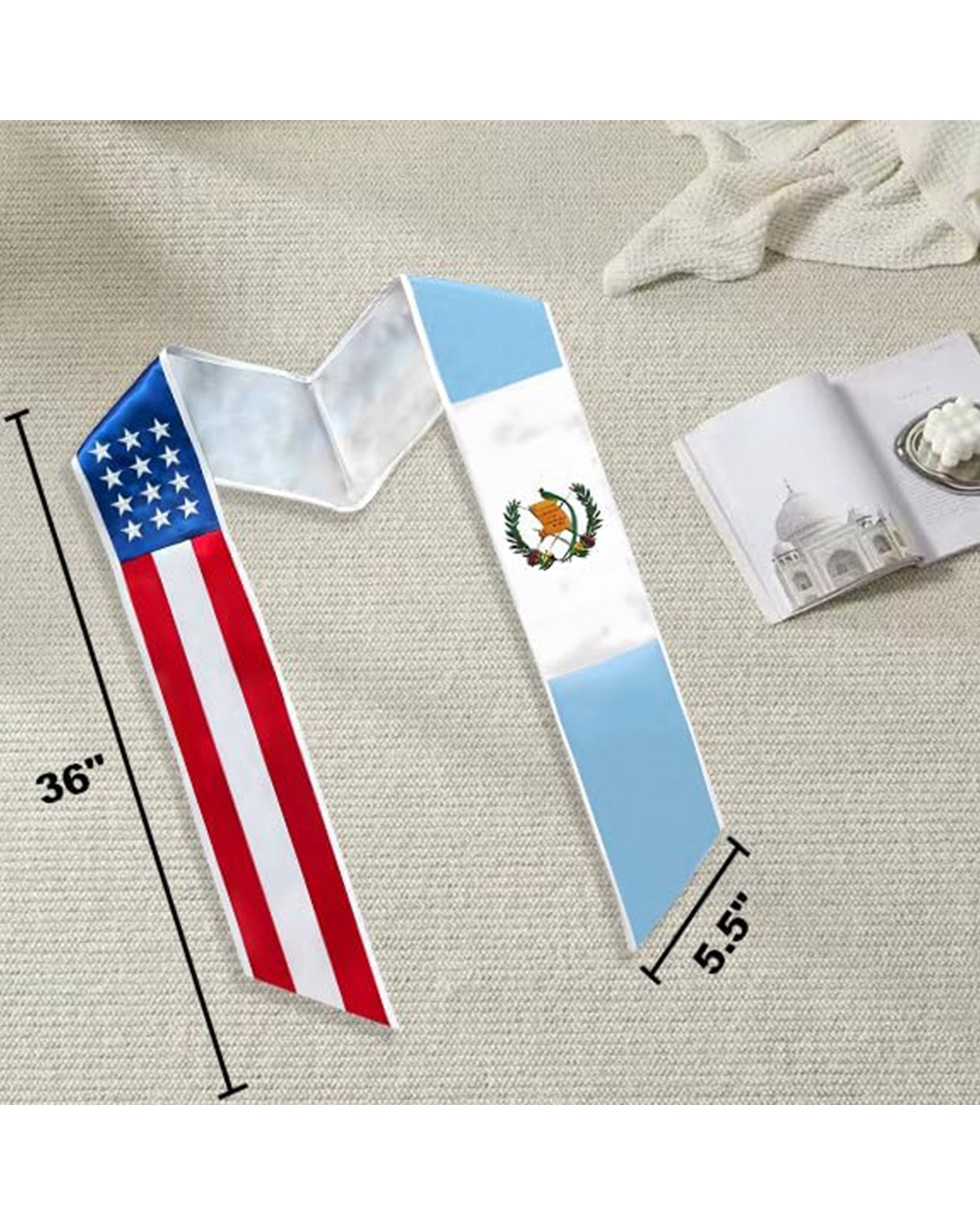 Mixed Flag Graduation Stole  For International Graduates  (USA + International)