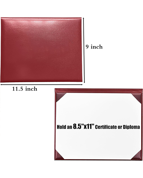 Smooth Leather Graduation Diploma Cover ( Tent Style-No printing ) Certificate Holder 8 1/2"x11"
