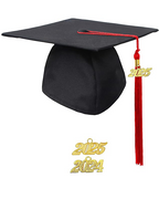 MyGradDay Unisex Adult Matte Graduation Cap with 2024 2025 Tassel Year Charm for High School & Bachelor