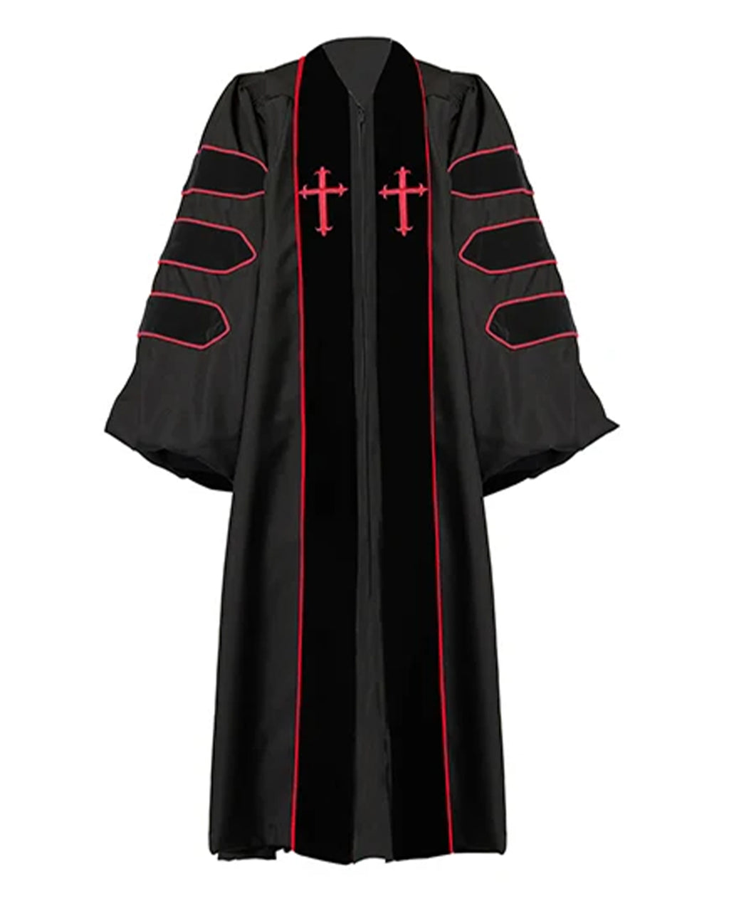 Customized Unisex Black Doctoral Pulpit Robes of Divinity | Clergy Robe